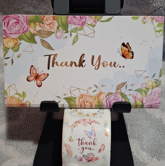 NWT- 550ct. 50 Thank You Cards 500 Stickers BONUS: 3 10X13 Random Polymailers - Picture 3 of 6